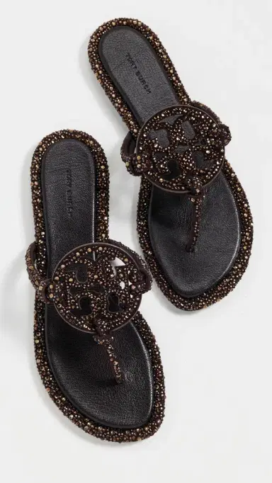 Tory Burch Miller Knotted Crystal Sandals Cocoa 8 | Thumbnail 5