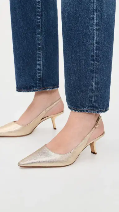 Sam Edelman Bianka Slingback Pumps Gold Leaf 7 | Thumbnail 3