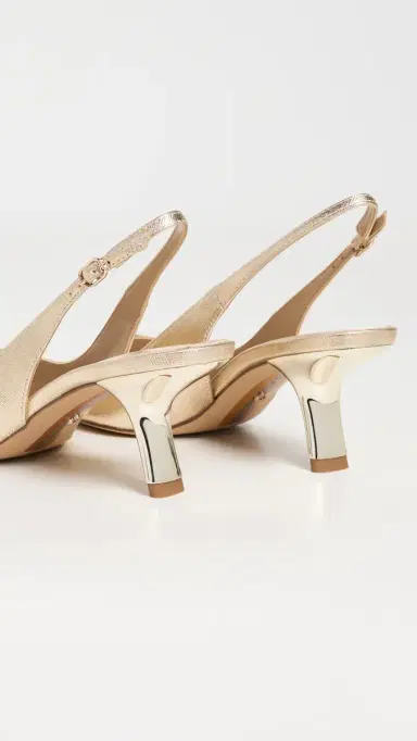 Sam Edelman Bianka Slingback Pumps Gold Leaf 7 | Thumbnail 4