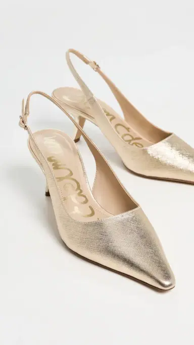 Sam Edelman Bianka Slingback Pumps Gold Leaf 7 | Thumbnail 5