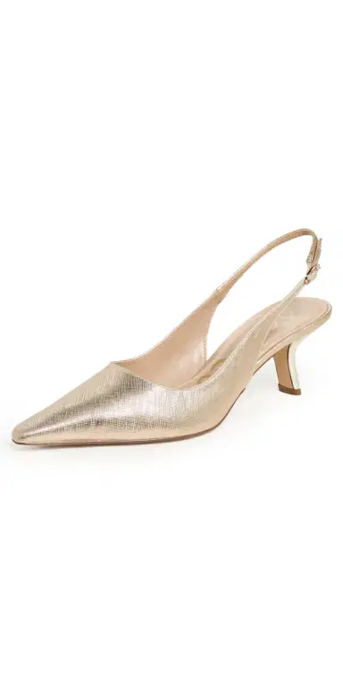 Sam Edelman Bianka Slingback Pumps Gold Leaf 7 | Thumbnail 1