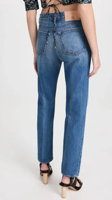 Ulla Johnson The Daphne Jeans Danube Medium Indigo Wash | Thumbnail 3 Ulla Johnson The Daphne Jeans Danube Medium Indigo Wash | Thumbnail 3