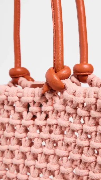 Clare V. Sandy Tote Blush w/ Bright Poppy Straps One Size | Thumbnail 6