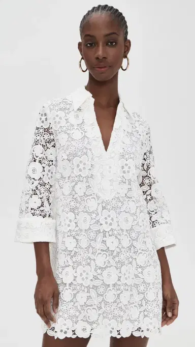 English Factory Guipure Lace Mini Dress White | Thumbnail 2