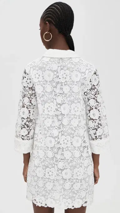 English Factory Guipure Lace Mini Dress White | Thumbnail 3