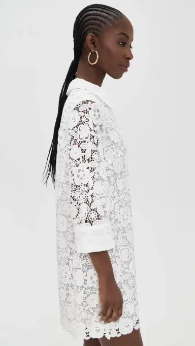 English Factory Guipure Lace Mini Dress White | Thumbnail 4