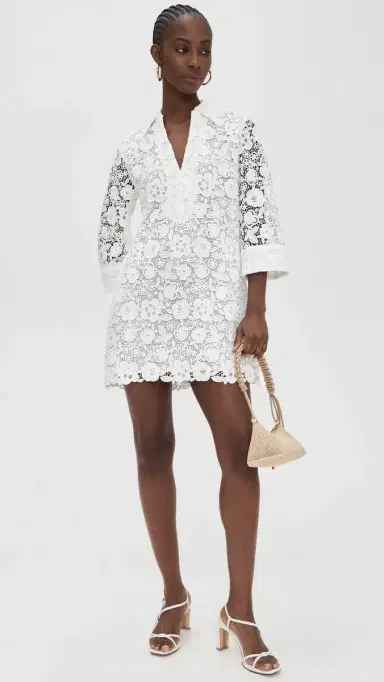 English Factory Guipure Lace Mini Dress White | Thumbnail 5