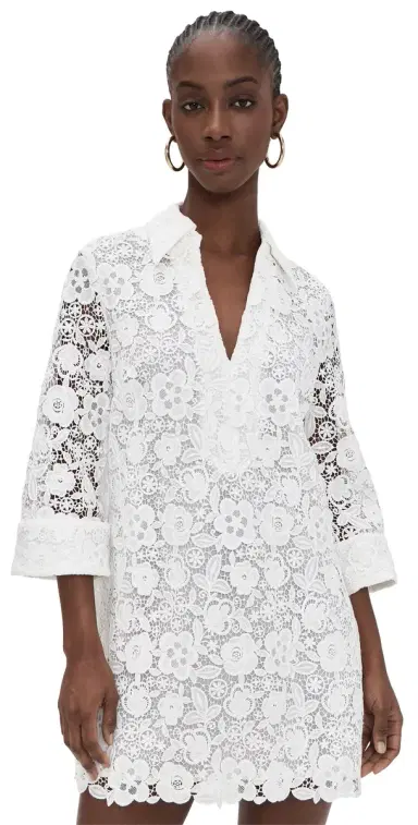 English Factory Guipure Lace Mini Dress White | Thumbnail 1