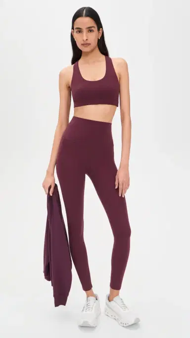 Splits59 Airweight Super High Waist 7/8 eggings Dk Cherry | Thumbnail 5