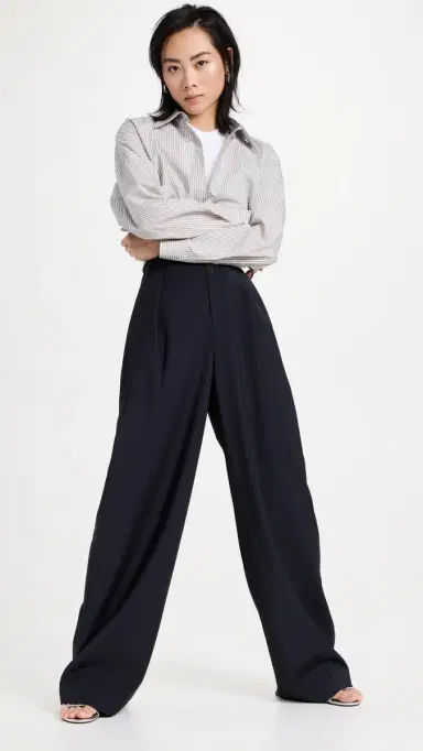 Tibi Tropical Wool Stella Pants Navy 4 | Thumbnail 5