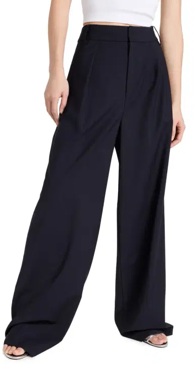 Tibi Tropical Wool Stella Pants Navy 4 | Thumbnail 1