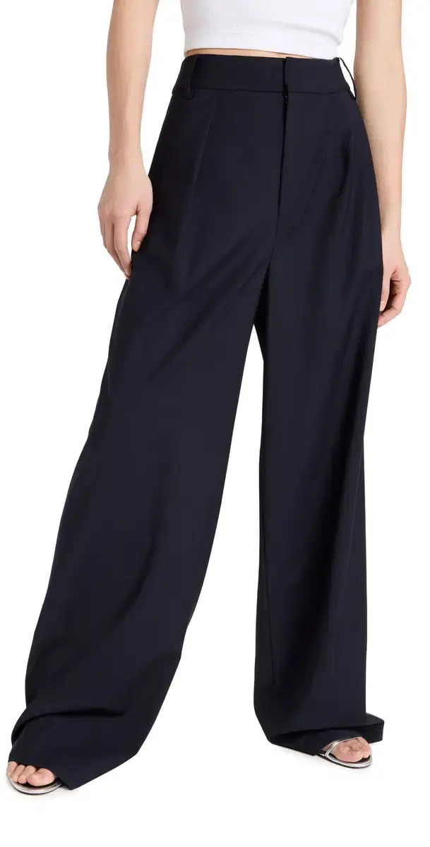 Tibi Tropical Wool Stella Pants Navy