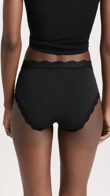 Stripe & Stare High Rise Knickers 4 Pack Black L | Thumbnail 4
