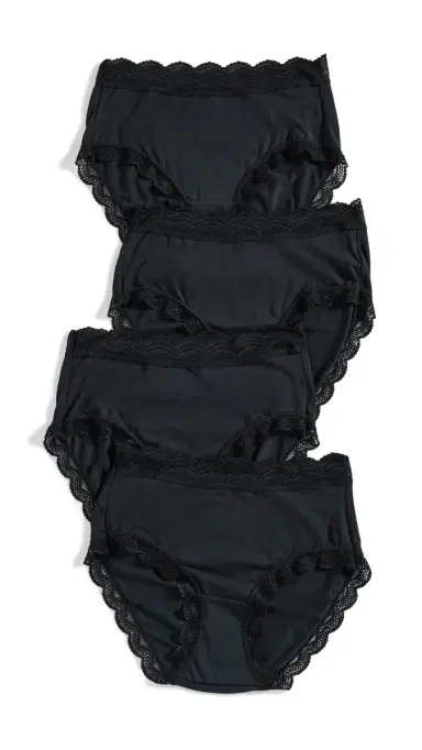 Stripe & Stare High Rise Knickers 4 Pack Black L | Thumbnail 6