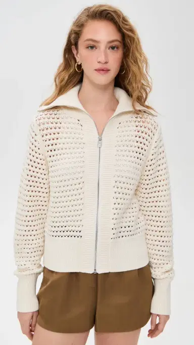 Varley Eloise Full Zip Knit Cardigan Egret M | Thumbnail 2