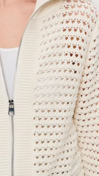 Varley Eloise Full Zip Knit Cardigan Egret M | Thumbnail 6