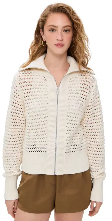 Varley Eloise Full Zip Knit Cardigan Egret M | Thumbnail 1