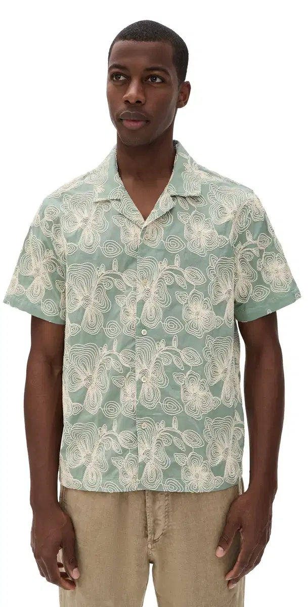 Tyler Shirt Floral Rope Jade