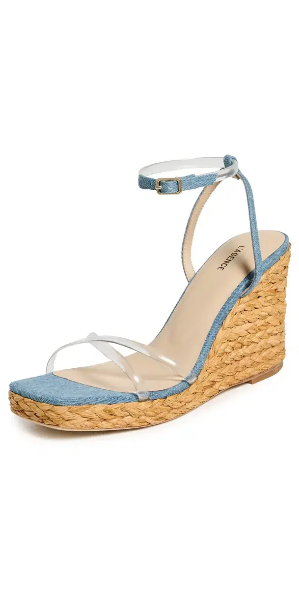 L'AGENCE Malone Sandals Blue Denim