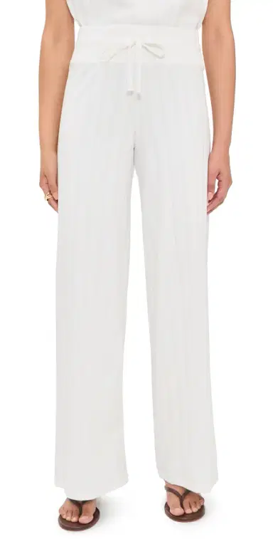 Splendid x @Cellajaneblog Wide Rib Flare Pants White M | Thumbnail 1