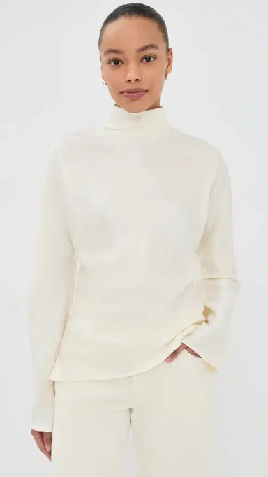 Róhe Satin Waisted Top Cream | Thumbnail 2 Róhe Satin Waisted Top Cream | Thumbnail 2