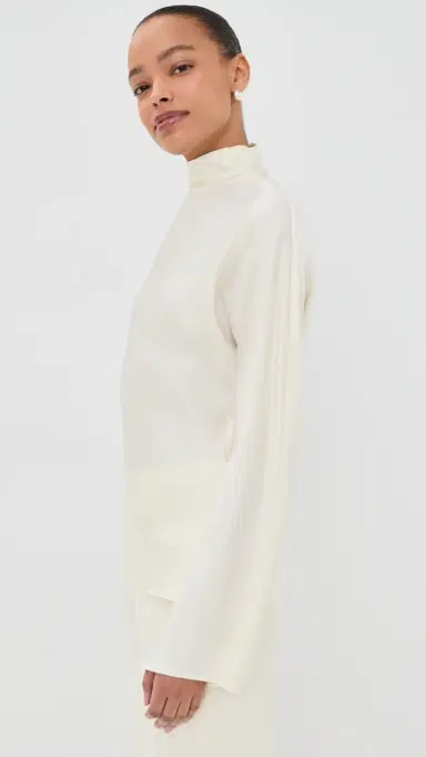 Róhe Satin Waisted Top Cream | Thumbnail 4 Róhe Satin Waisted Top Cream | Thumbnail 4