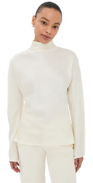 Róhe Satin Waisted Top Cream | Thumbnail 1 Róhe Satin Waisted Top Cream | Thumbnail 1