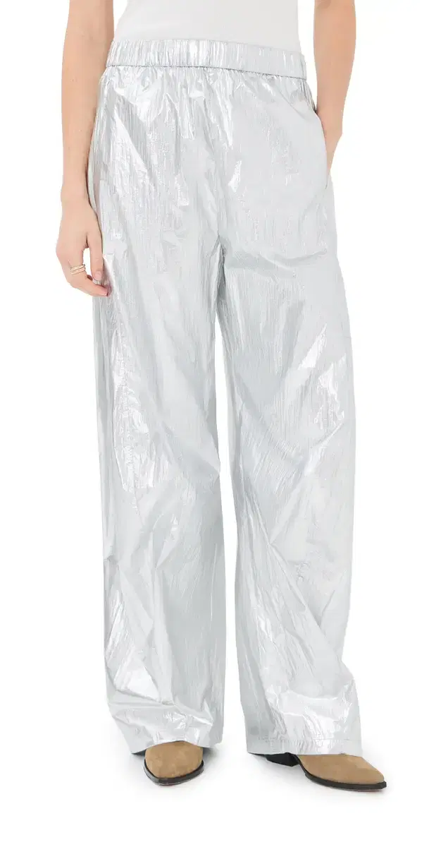 Silver etallic Nylon Winslow Pants Silver