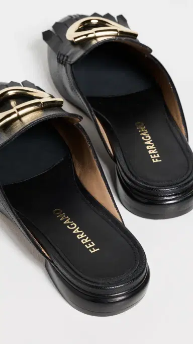 FERRAGAMO Sibilly Flats Nero/Biscotto | Thumbnail 4