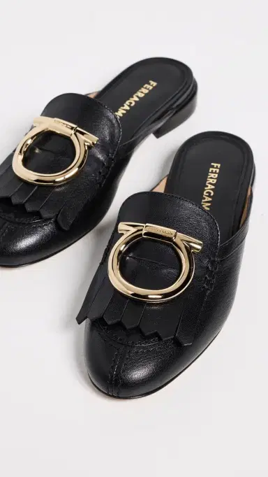 FERRAGAMO Sibilly Flats Nero/Biscotto | Thumbnail 5