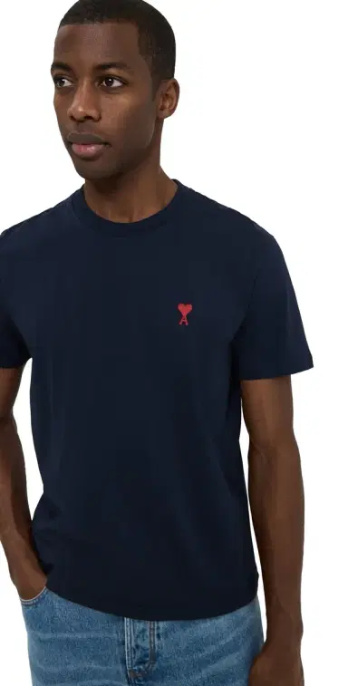 AMI ADC Classic Fit Red ogo Tee Night Blue | Thumbnail 1 AMI ADC Classic Fit Red ogo Tee Night Blue | Thumbnail 1