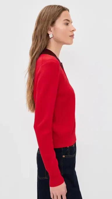 LE BOP Trompe L'oeil Layered Polo Red/Burgundy | Thumbnail 4 LE BOP Trompe L'oeil Layered Polo Red/Burgundy | Thumbnail 4