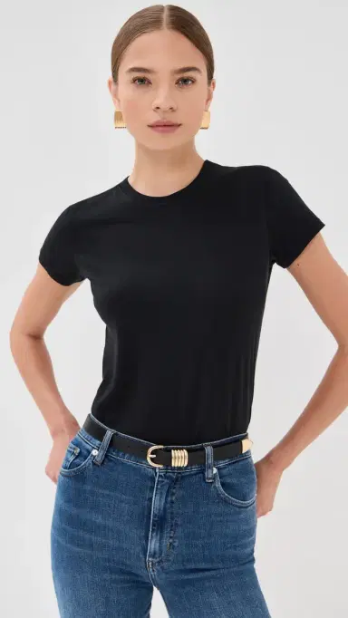 Frame The Baby Tee Black L | Thumbnail 2