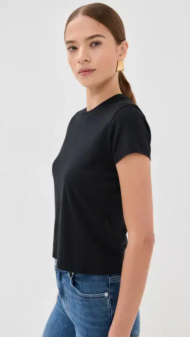 Frame The Baby Tee Black L | Thumbnail 4