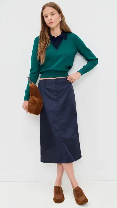 LE BOP Trompe L'oeil Layered Polo Everglade/Navy L | Thumbnail 6 LE BOP Trompe L'oeil Layered Polo Everglade/Navy L | Thumbnail 6