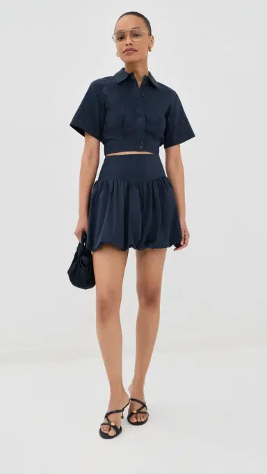 Simkhai Sabrina Button Down Top Midnight | Thumbnail 5 Simkhai Sabrina Button Down Top Midnight | Thumbnail 5