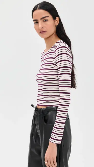 LE BOP Chloe Tee Burgundy/ | Thumbnail 4 LE BOP Chloe Tee Burgundy/ | Thumbnail 4