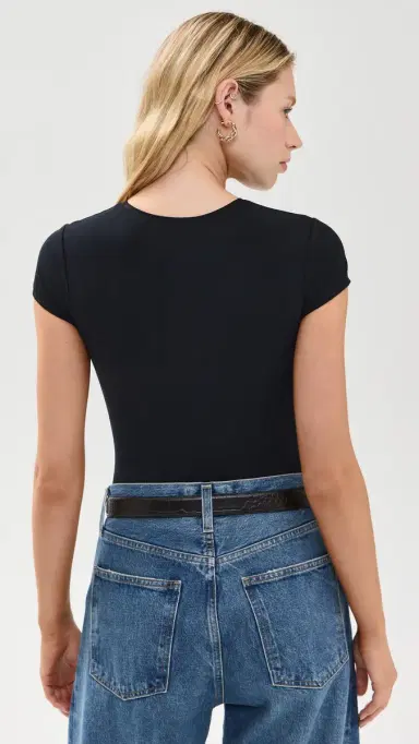 Commando Butter Luxe Cap Sleeve Thong Bodysuit Black | Thumbnail 3 Commando Butter Luxe Cap Sleeve Thong Bodysuit Black | Thumbnail 3
