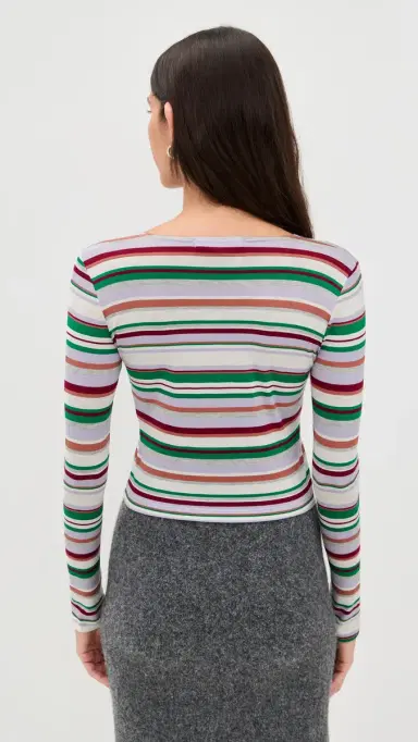 LE BOP Chloe Tee Autumn Stripe | Thumbnail 4 LE BOP Chloe Tee Autumn Stripe | Thumbnail 4