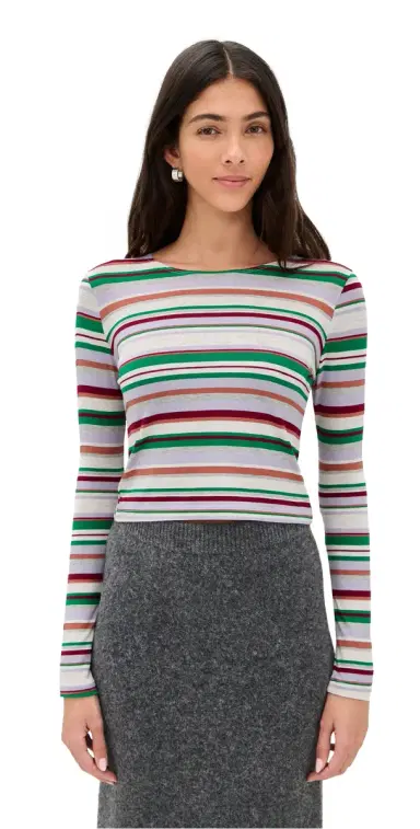 LE BOP Chloe Tee Autumn Stripe | Thumbnail 1 LE BOP Chloe Tee Autumn Stripe | Thumbnail 1