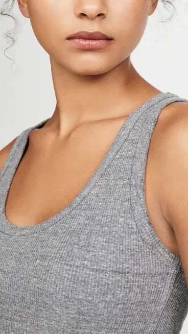 AMO Crop Rib Tank Heather Grey | Thumbnail 6