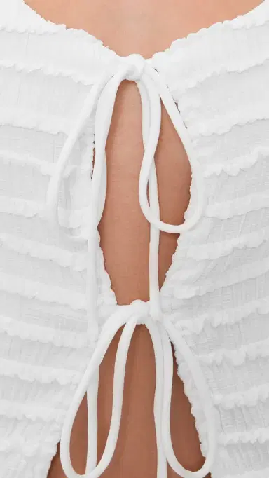 SEVEN WONDERS Adalee Ruffle Texture Top White | Thumbnail 6