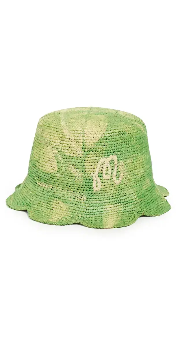 x Grateful Dead Stealie Straw Hat Green Tie Dye