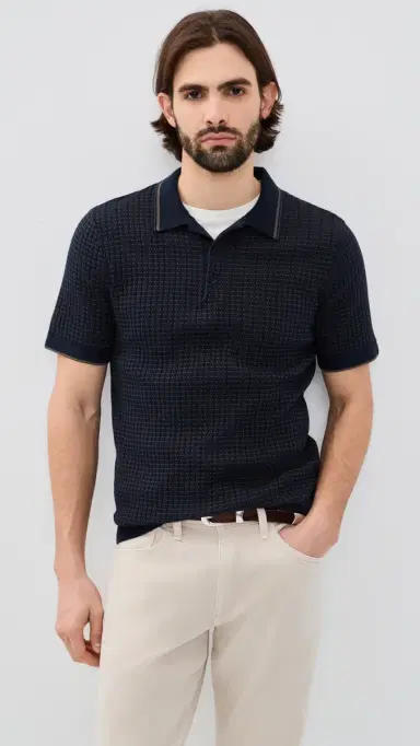 rag & bone Harvey Rib Polo Nvymt | Thumbnail 2 rag & bone Harvey Rib Polo Nvymt | Thumbnail 2