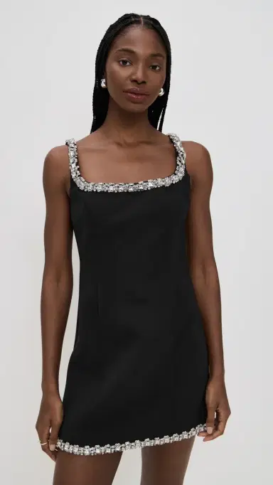 endless rose Rhinestone Tape Mini Dress Black | Thumbnail 2