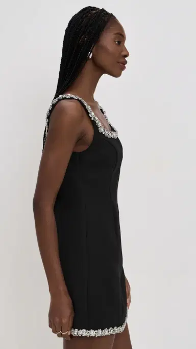 endless rose Rhinestone Tape Mini Dress Black | Thumbnail 4