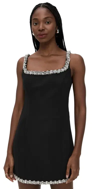 endless rose Rhinestone Tape Mini Dress Black | Thumbnail 1