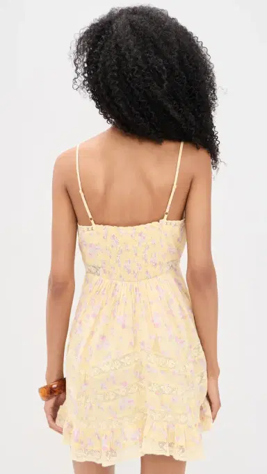 LoveShackFancy Alonna Dress Lemon Spritz S | Thumbnail 3