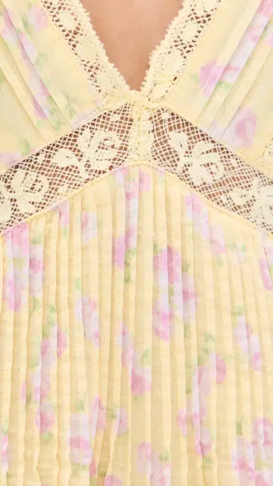 LoveShackFancy Alonna Dress Lemon Spritz S | Thumbnail 6