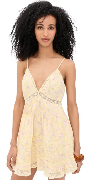 LoveShackFancy Alonna Dress Lemon Spritz S | Thumbnail 1